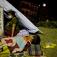 A Nepalese woman sits inside her makeshift tent in an open space in Kathamandu, Nepal on Tuesday, May 12, 2015. (AP Photo/Niranjan Shrestha)